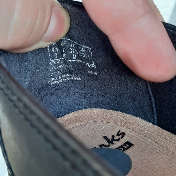 Clarks Medora Jem Stretch Cross Strap Flats Slip On Comfort Loafers 7 Black - Picture 9 of 11